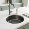 Pure.Sink Rondo Gun metal Round Sink, Flush-Mount, Under-Mount, and Top-Mount, 37 cm PRN38-61